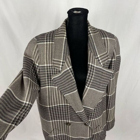 Vintage Jaeger Plaid 100% Wool Double Breasted Sports Coat - Women’s 8 - Picture 4 of 8
